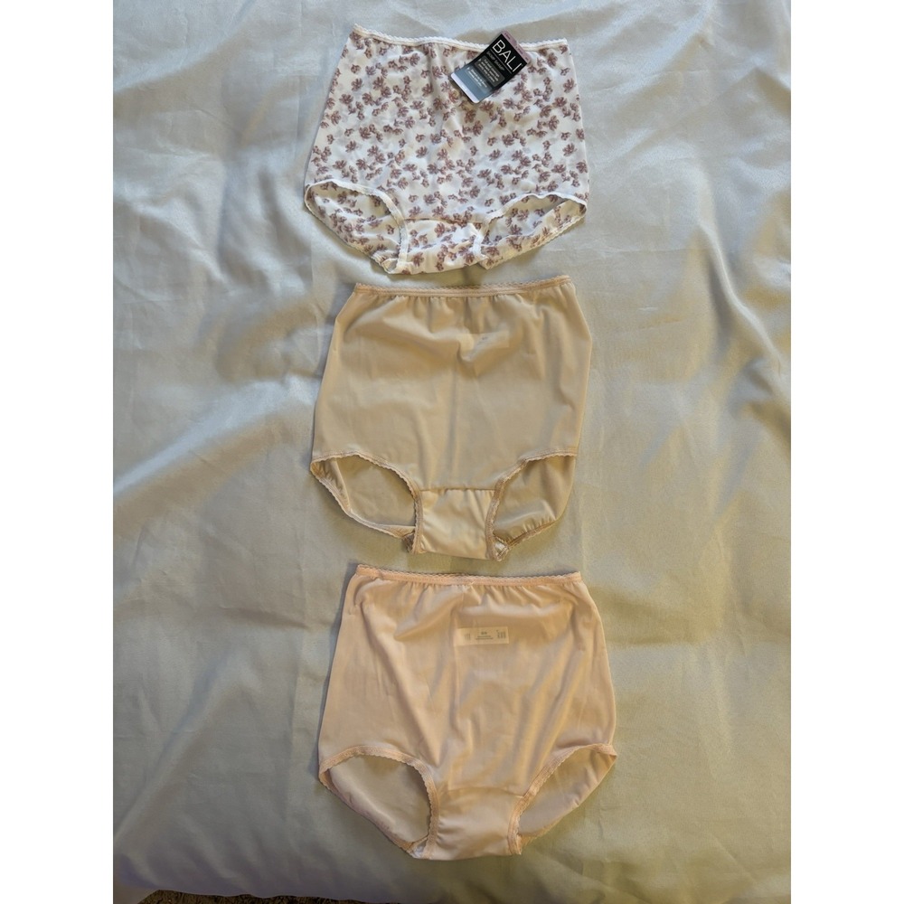 NEW Bali Brief Skimp Skamp Panties 3 Pair Women's 2xlarge 9 Multi-Color DFA633